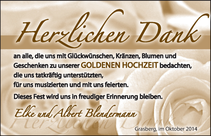 Hochzeitsanzeige von Elke Blendermann von WESER-KURIER