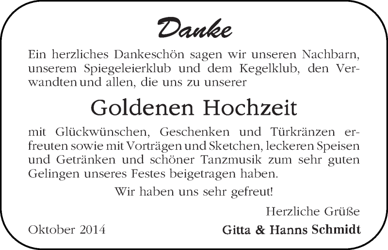Hochzeitsanzeige von Gitta Schmidt von WESER-KURIER