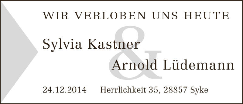 Hochzeitsanzeige von Sylvia Kastner von WESER-KURIER
