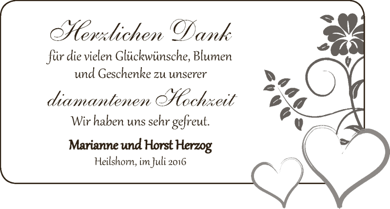Hochzeitsanzeige von Marianne Herzog von Osterholzer Kreisblatt