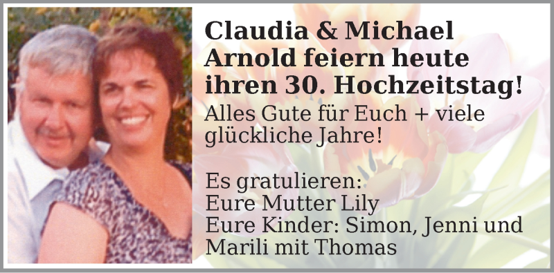 Hochzeitsanzeige von Claudia Arnold von WESER-KURIER