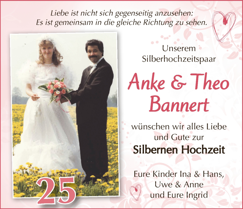 Hochzeitsanzeige von Anke Bannert von Wuemme Zeitung