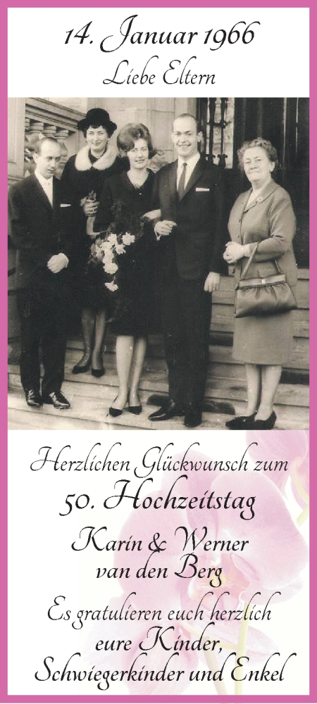 Hochzeitsanzeige von Karin van den Berg von Achimer Kurier/Verdener Nachrichten