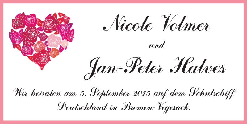 Hochzeitsanzeige von Nicole Volmer von WESER-KURIER