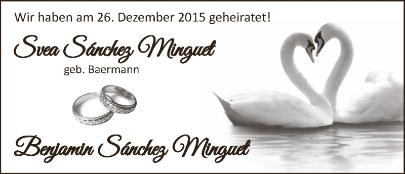 Hochzeitsanzeige von Svea Sánchez Minguet von Die Norddeutsche