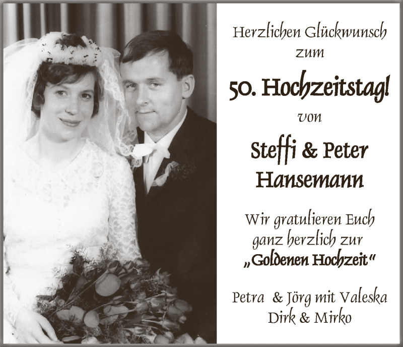Hochzeitsanzeige von Steffi Hansemann von WESER-KURIER