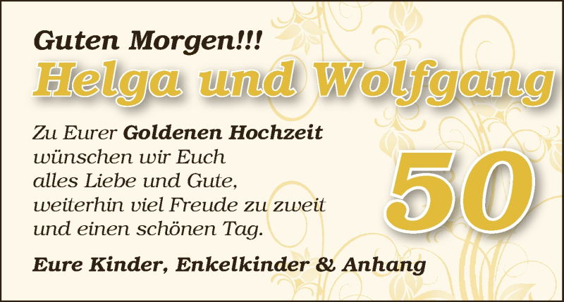 Hochzeitsanzeige von Helga  von WESER-KURIER