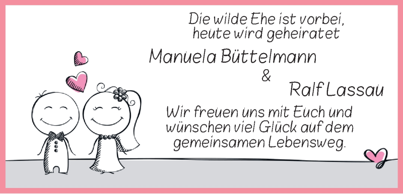 Hochzeitsanzeige von Manuela Büttelmann von WESER-KURIER