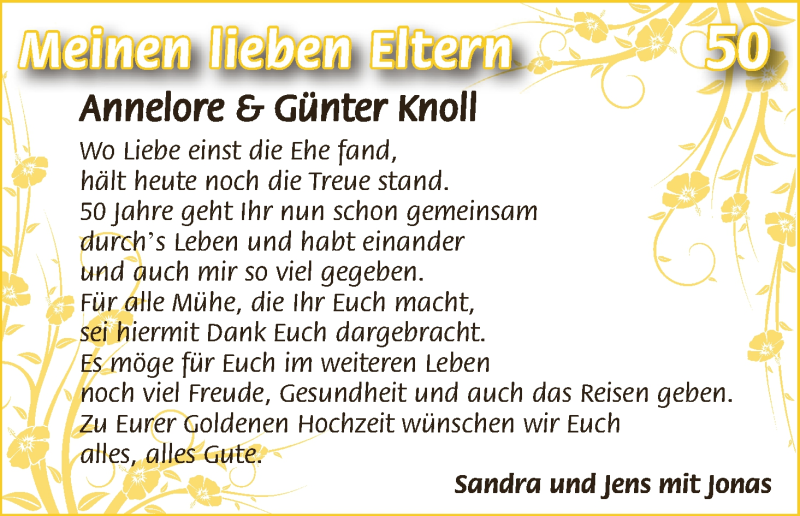 Hochzeitsanzeige von Annelore Knoll von WESER-KURIER