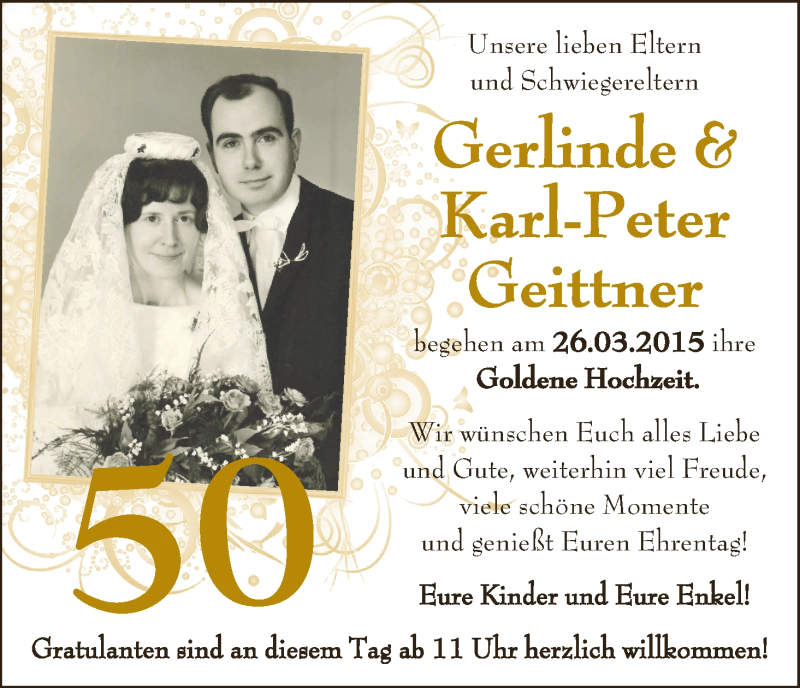 Hochzeitsanzeige von Gerlinde Geittner von WESER-KURIER