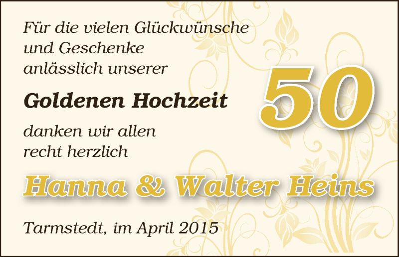Hochzeitsanzeige von Hanna Heins von WESER-KURIER