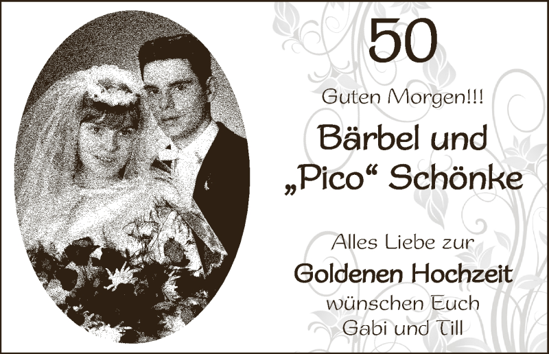 Hochzeitsanzeige von Bärbel Schönke von WESER-KURIER