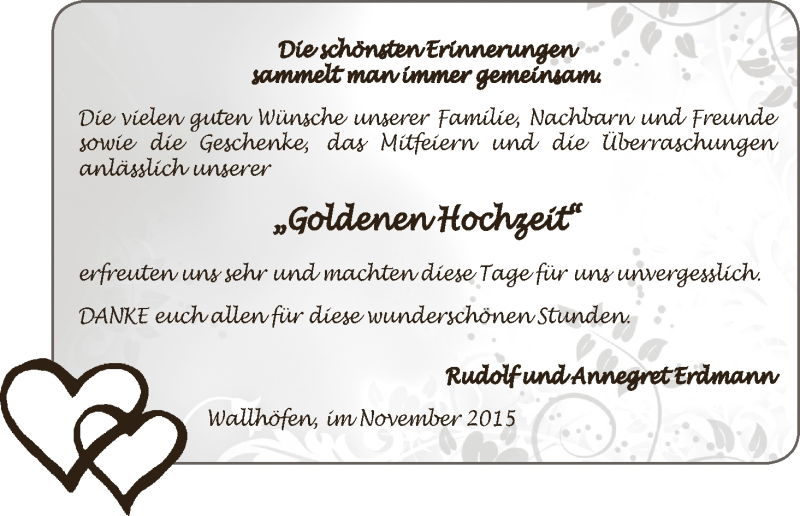 Hochzeitsanzeige von Rudolf Erdmann von Osterholzer Kreisblatt