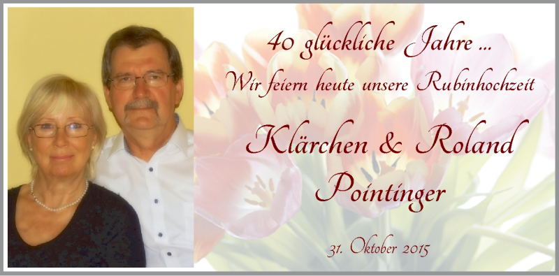 Hochzeitsanzeige von Klärchen Pointinger von WESER-KURIER