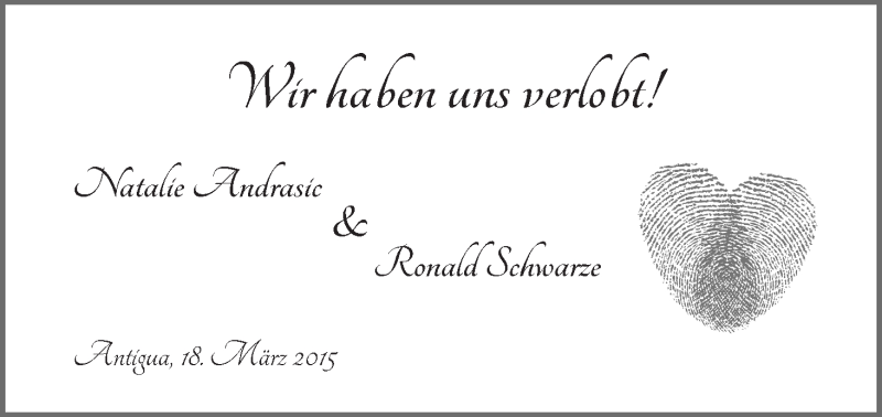 Hochzeitsanzeige von Natalie Andrasic  von WESER-KURIER