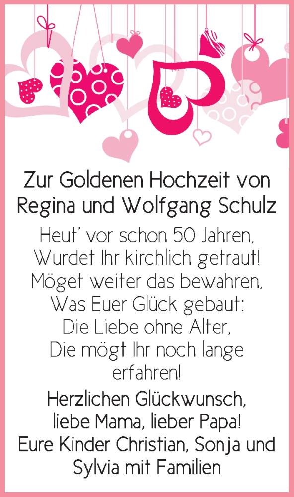 Hochzeitsanzeige von Regina Schulz von WESER-KURIER