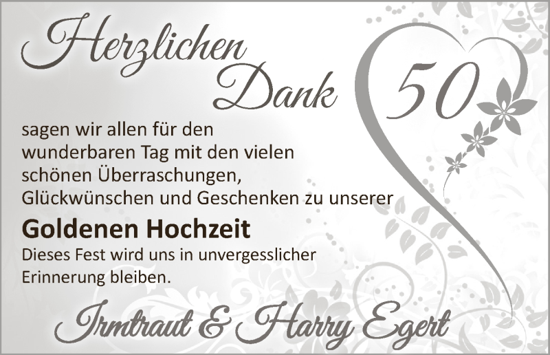 Hochzeitsanzeige von Irmtraud Egert von Wuemme Zeitung