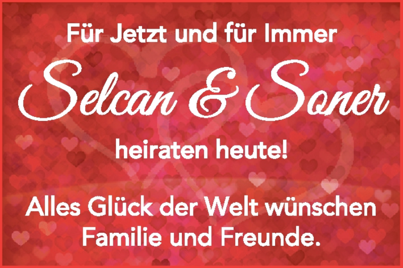 Hochzeitsanzeige von Selcan  von WESER-KURIER