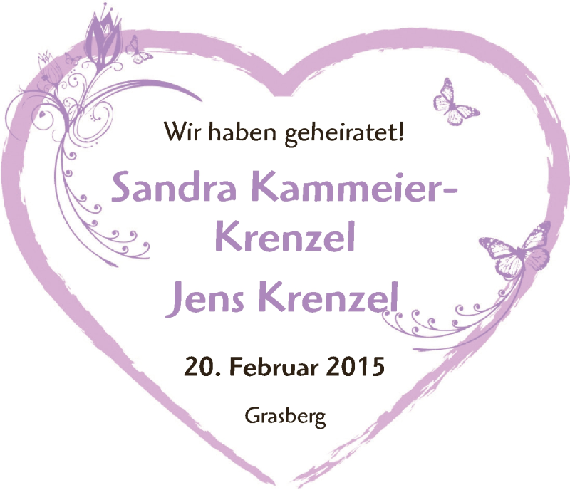 Hochzeitsanzeige von Sandra Kammeier-Krenzel von WESER-KURIER