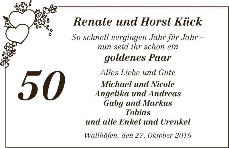 Hochzeitsanzeige von Renate Kück von Osterholzer Kreisblatt