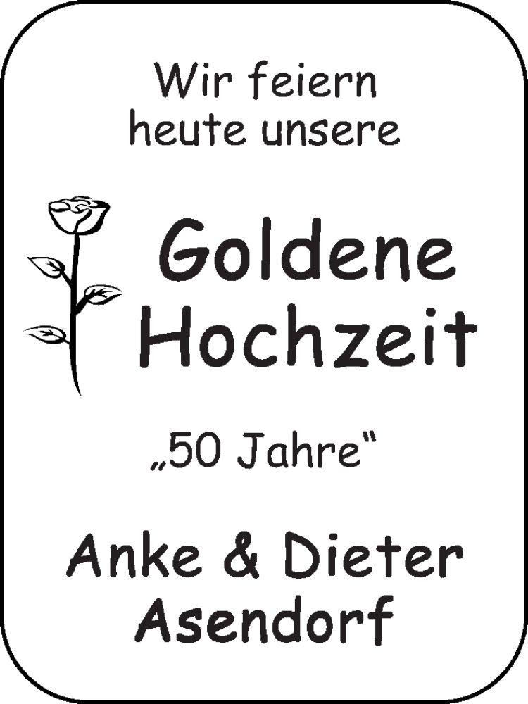 Hochzeitsanzeige von Anke Asendorf von WESER-KURIER