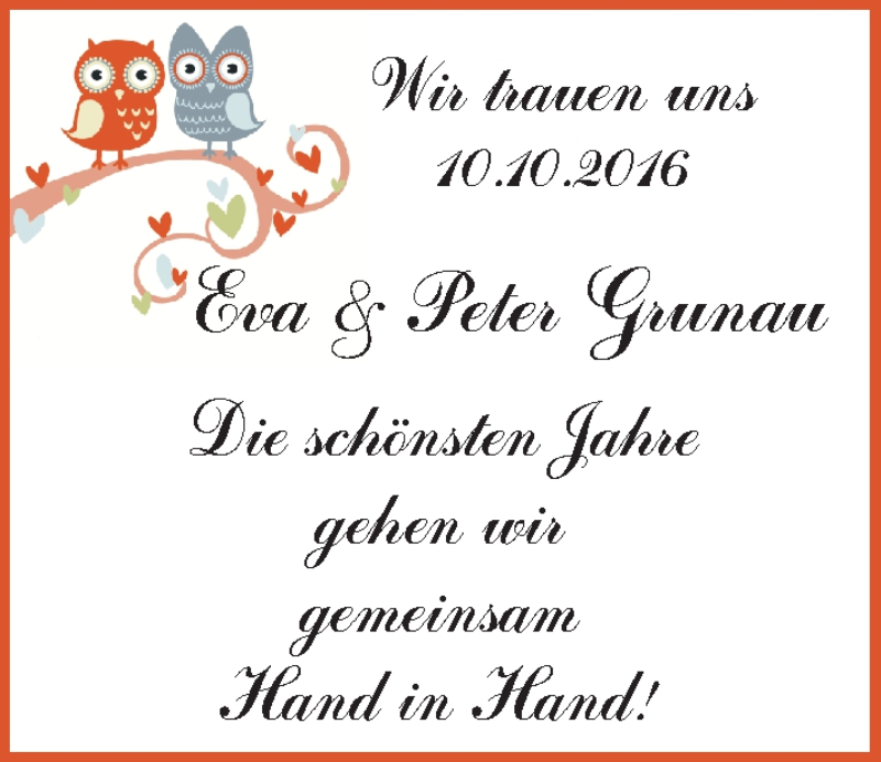 Hochzeitsanzeige von Eva Grunau von WESER-KURIER