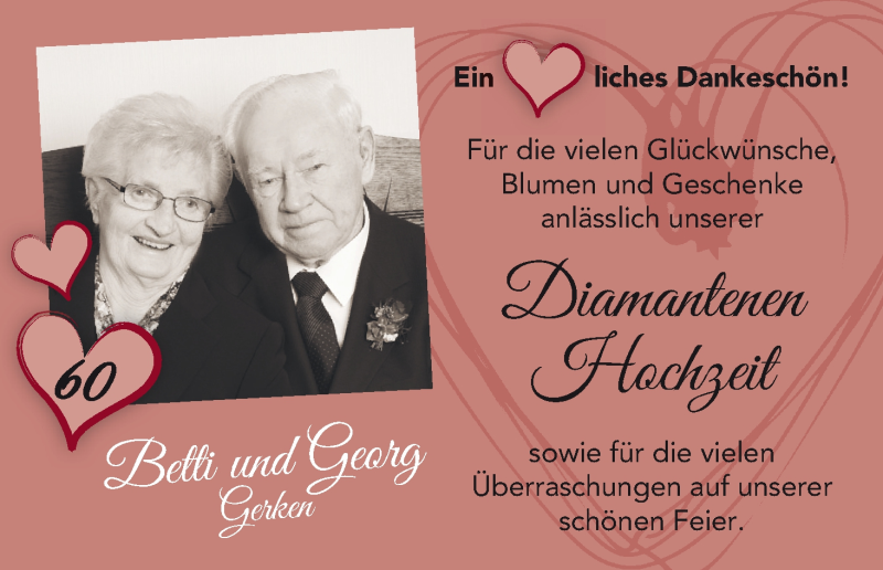 Hochzeitsanzeige von Betti Gerken von Wuemme Zeitung
