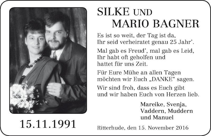 Hochzeitsanzeige von Silke Bagner von Osterholzer Kreisblatt
