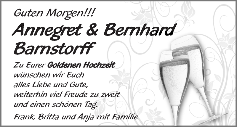 Hochzeitsanzeige von Annegret Barnstorff von Wuemme Zeitung