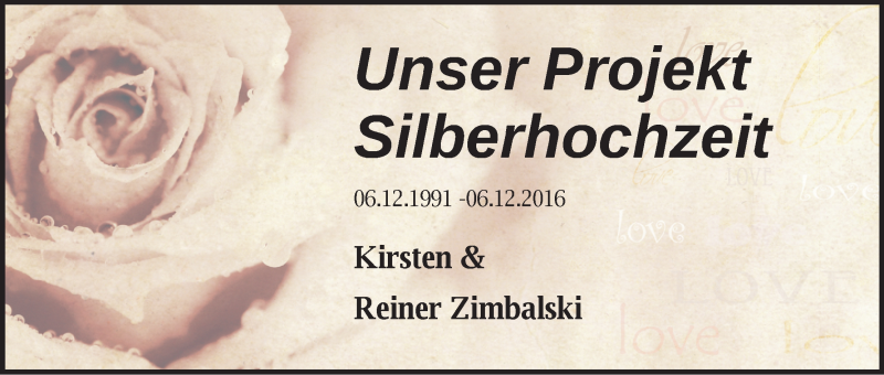 Hochzeitsanzeige von Kirsten Zimbalski von WESER-KURIER