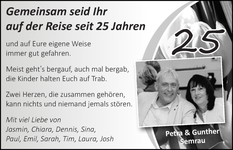 Hochzeitsanzeige von Petra Semrau von WESER-KURIER