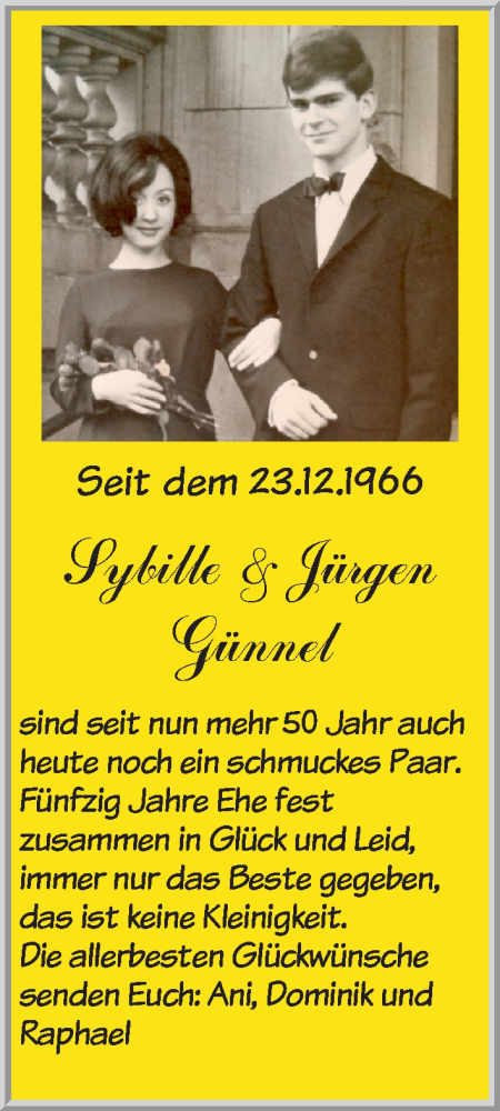 Hochzeitsanzeige von Sybille Günnel von WESER-KURIER