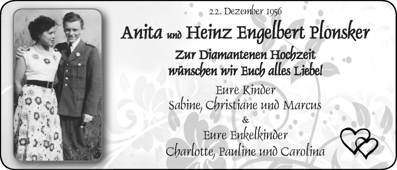 Hochzeitsanzeige von Anita Plonsker von WESER-KURIER