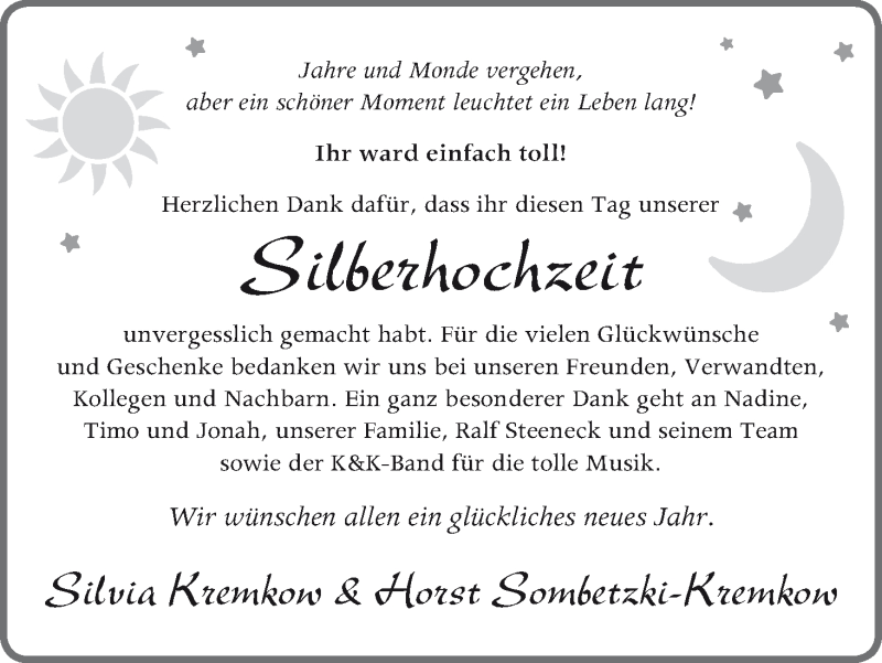 Hochzeitsanzeige von Silvia Kremkow von Osterholzer Kreisblatt