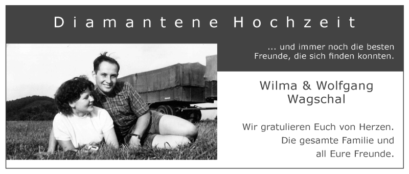 Hochzeitsanzeige von Wilma Wagschal von WESER-KURIER