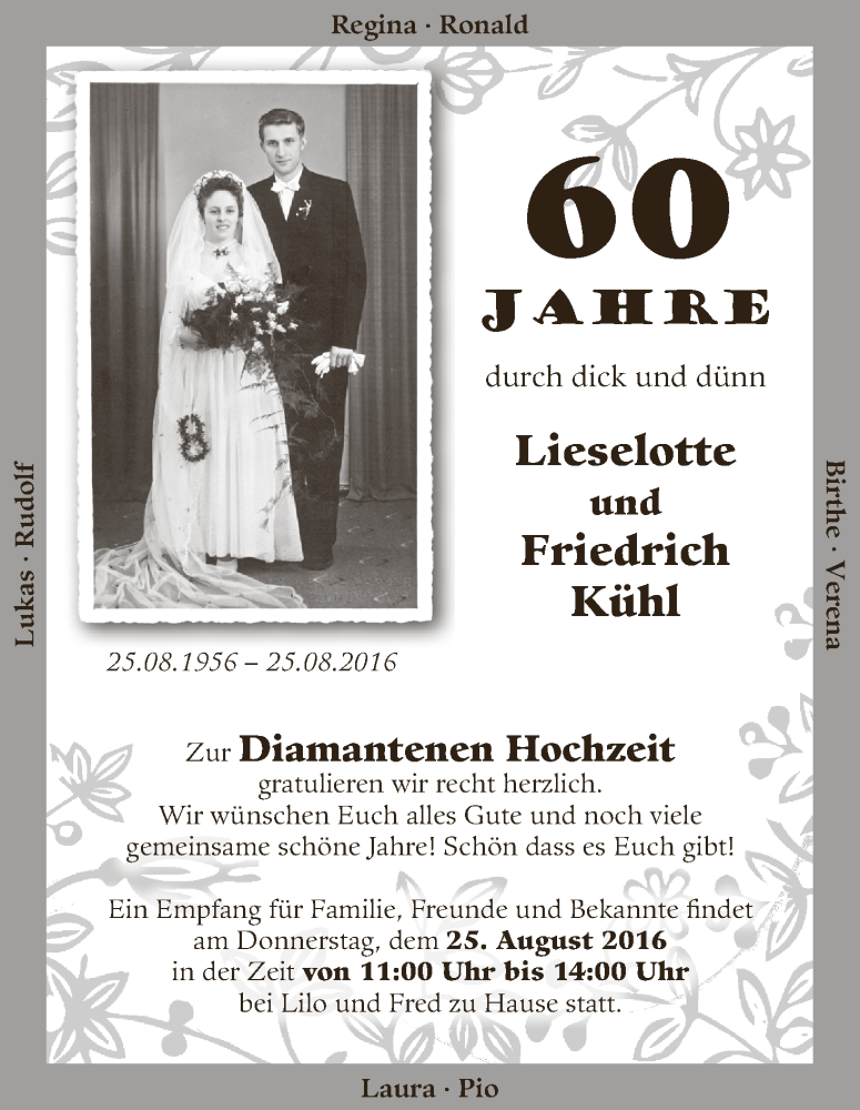 Hochzeitsanzeige von Lieselotte Kühl von Die Norddeutsche