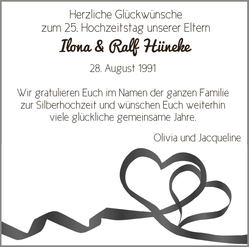 Hochzeitsanzeige von Ilona Hüneke von Regionale Rundschau/Syker Kurier