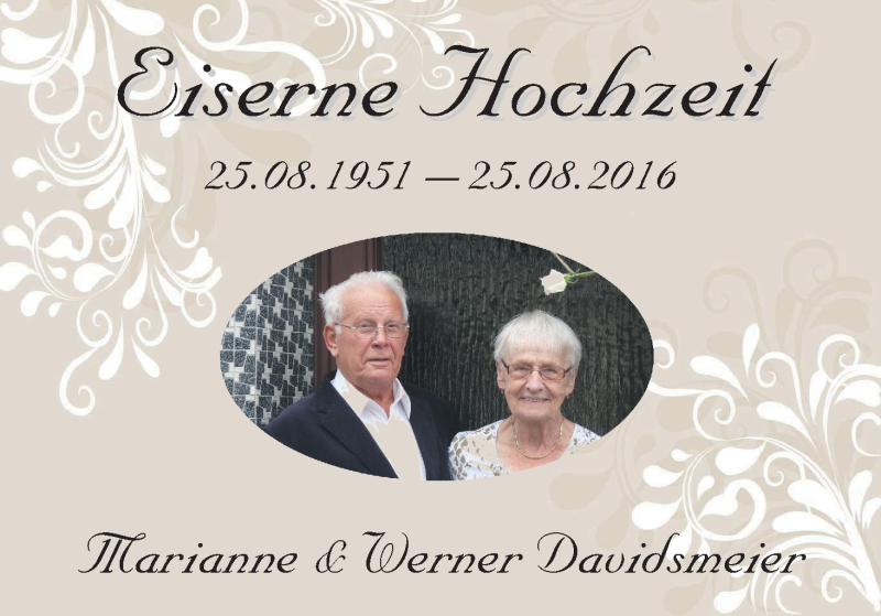 Hochzeitsanzeige von Marianne Davidsmeier von WESER-KURIER