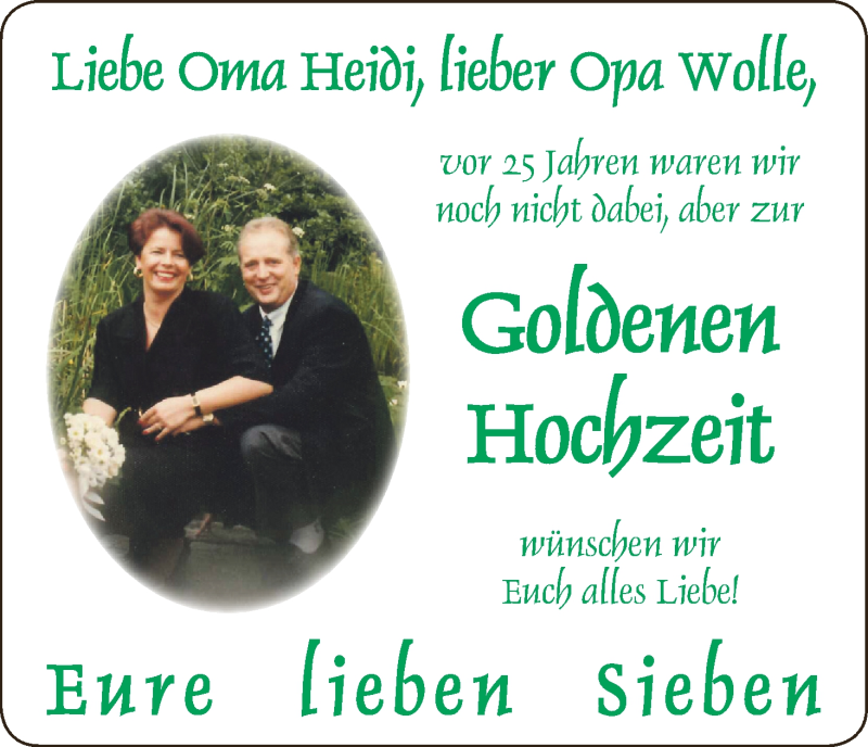 Hochzeitsanzeige von Heide Wloka von Achimer Kurier/Verdener Nachrichten