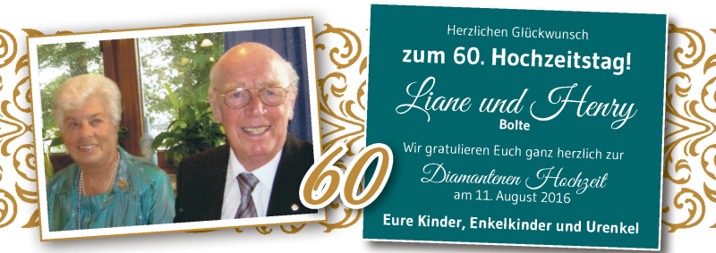 Hochzeitsanzeige von Liane Bolte von Die Norddeutsche