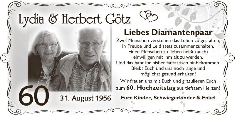 Hochzeitsanzeige von Lydia Götz von Wuemme Zeitung