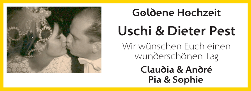 Hochzeitsanzeige von Uschi Pest von WESER-KURIER