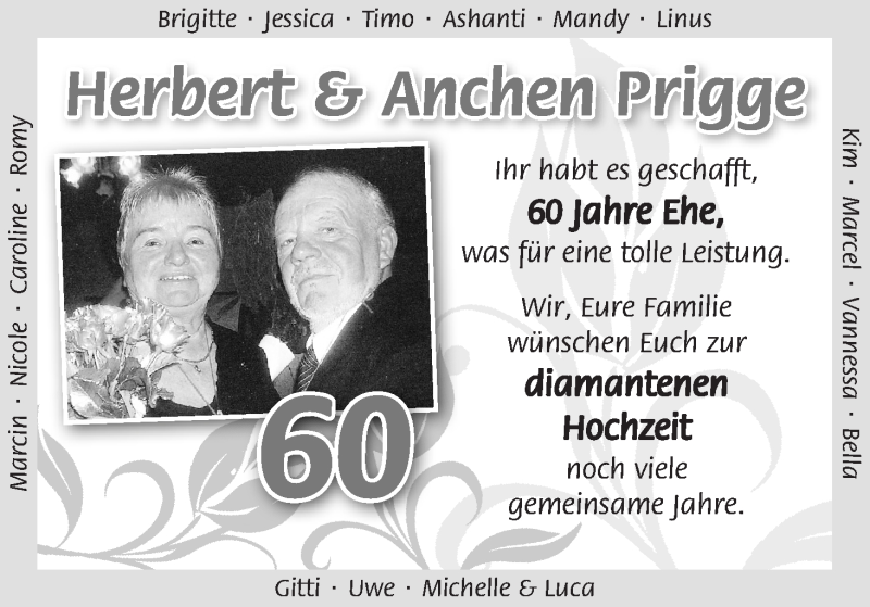 Hochzeitsanzeige von Herbert Prigge von Osterholzer Kreisblatt