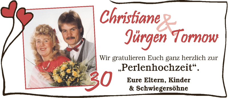 Hochzeitsanzeige von Christiane Tornow von WESER-KURIER
