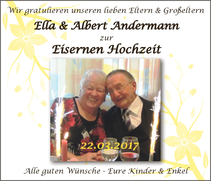 Hochzeitsanzeige von Ella Andermann von WESER-KURIER