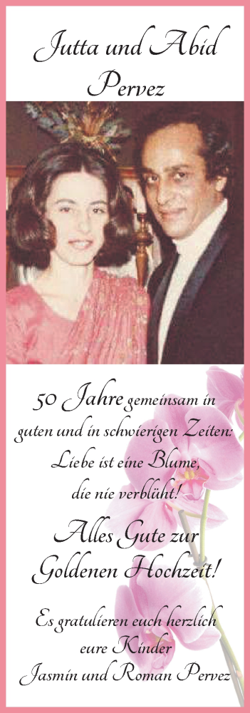 Hochzeitsanzeige von Jutta Pervez von WESER-KURIER