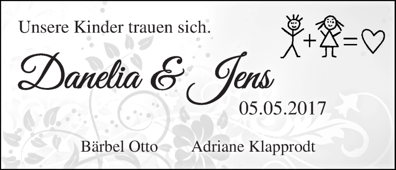 Hochzeitsanzeige von Danelia  von WESER-KURIER