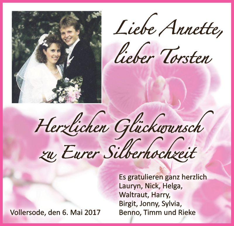 Hochzeitsanzeige von Annette  von Osterholzer Kreisblatt