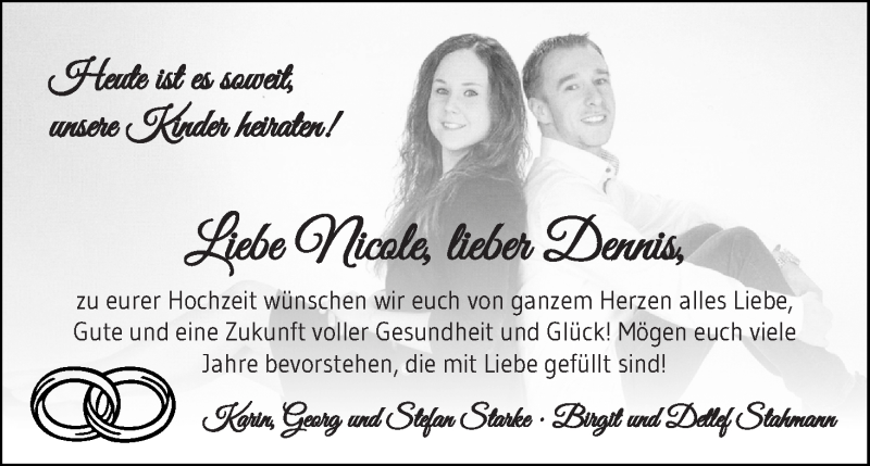 Hochzeitsanzeige von Nicole  von WESER-KURIER