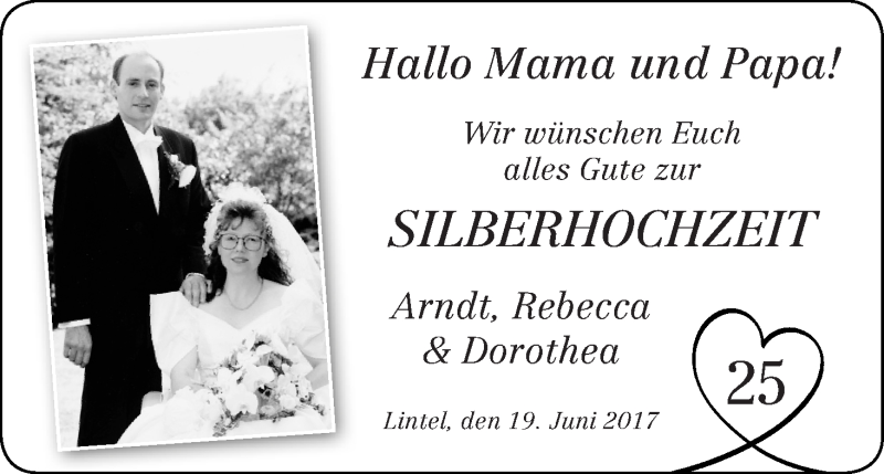 Hochzeitsanzeige von Mama  von Osterholzer Kreisblatt